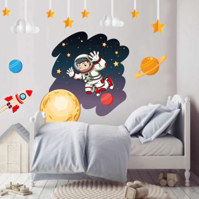 Αυτοκόλλητο τοίχου Παιδικά με παιδί αστροναύτη